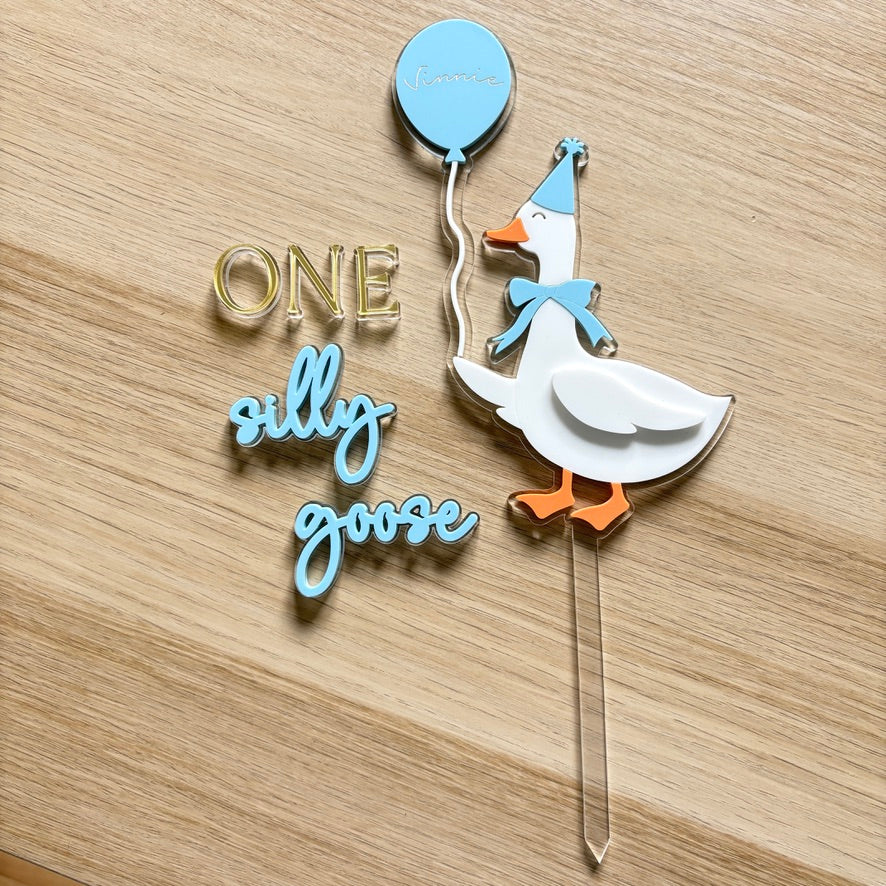 Silly Goose 1st Birthday Cake Topper