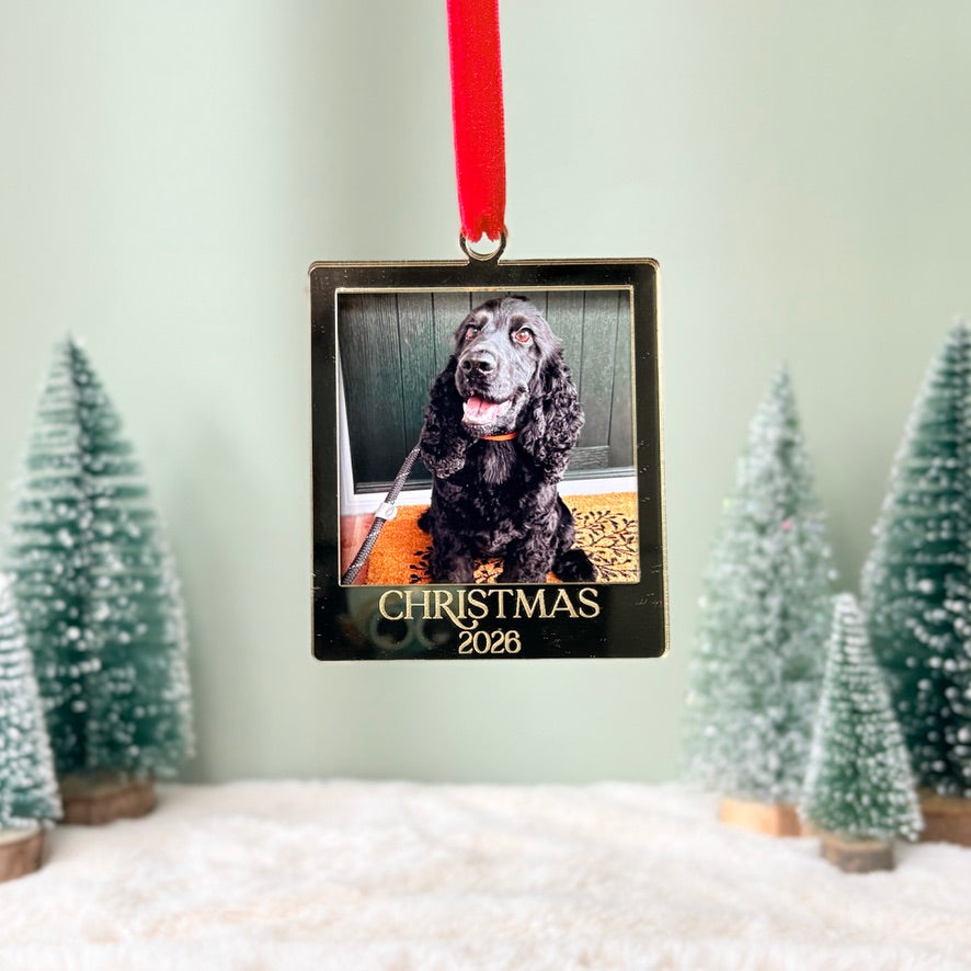 Engraved Mirror Photo Frame, Personalised
