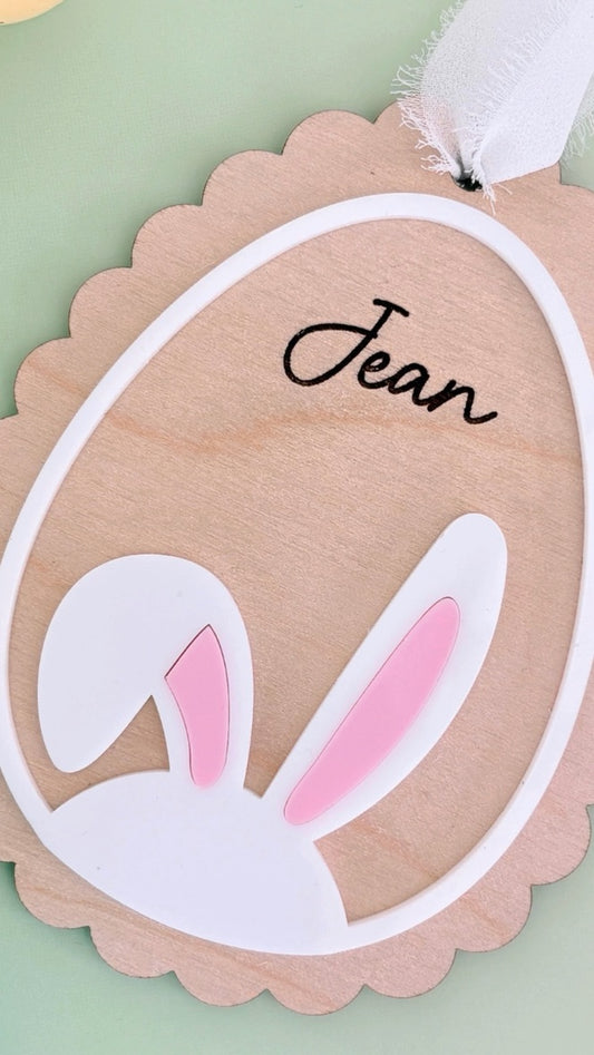 Scalloped Easter Basket Tag Flopped Ear