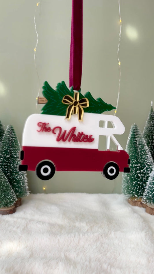 Motorhome Personalised Christmas Decoration