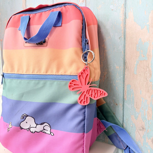 Butterfly Name Keyring, Custom Acrylic Bag Charm