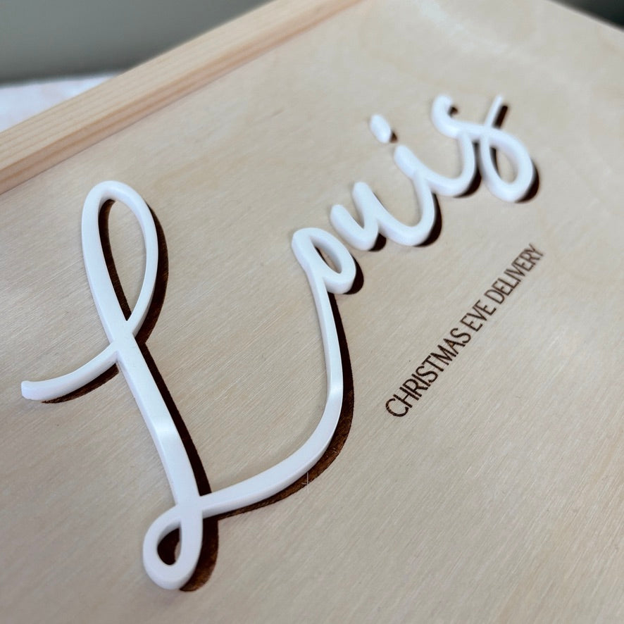 Handmade Personalised Wooden Keepsake Box - Winter Village