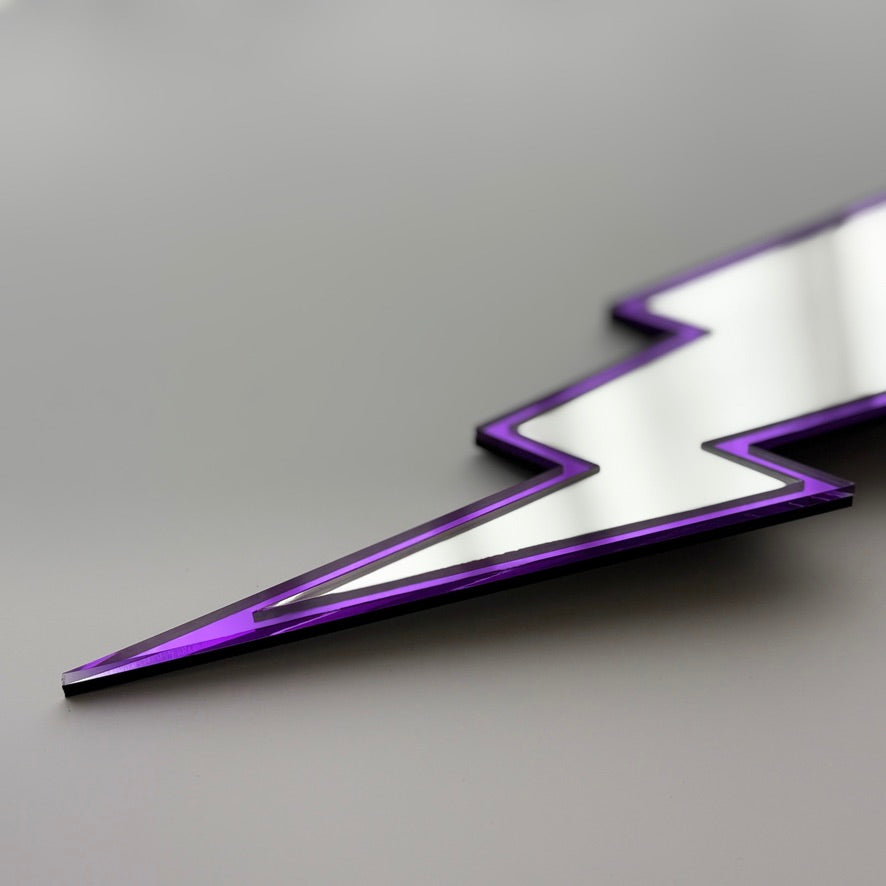 Lightning Bolt Mirrored Wall Art