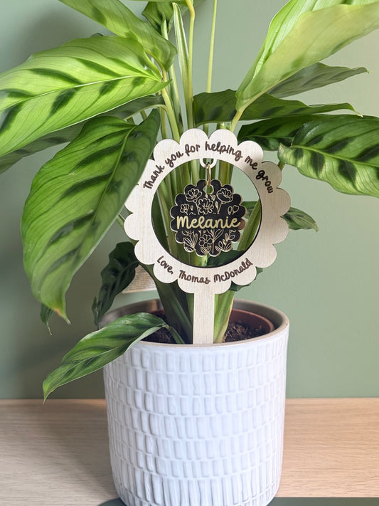 Teacher Plant Stake, Custom Wooden Plant Marker
