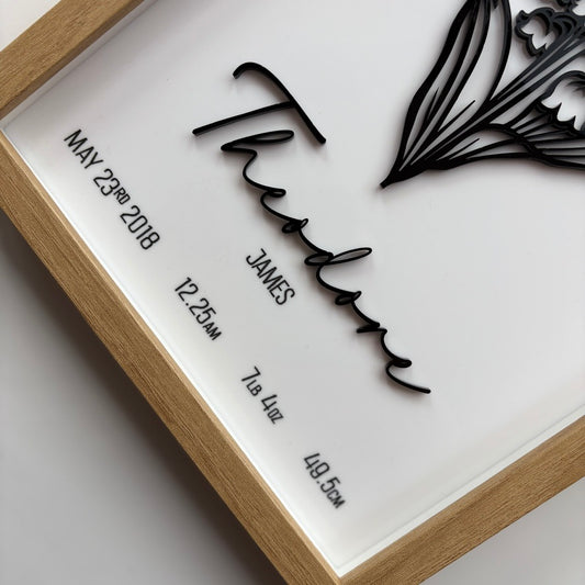 Acrylic Single Birth Flower Frame
