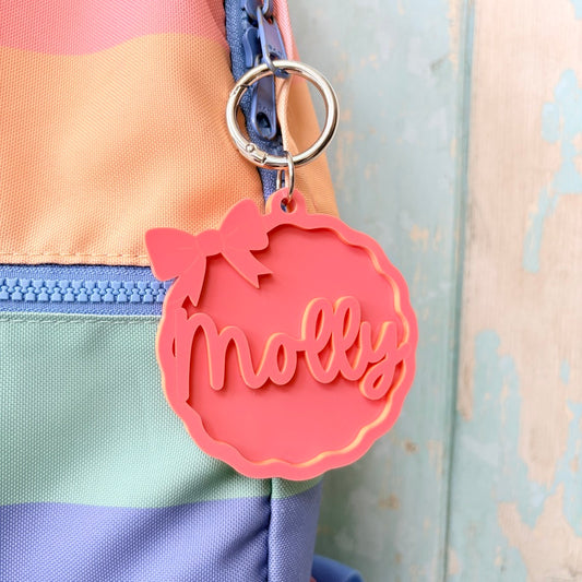 Bow Name Keyring, Custom Bow Bag Charm