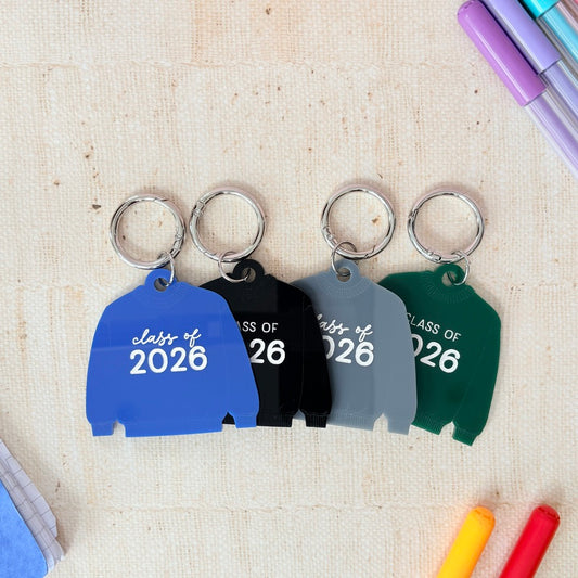 Class Of 2026 Jumper Bag Tag, Backpack Charm Keychain