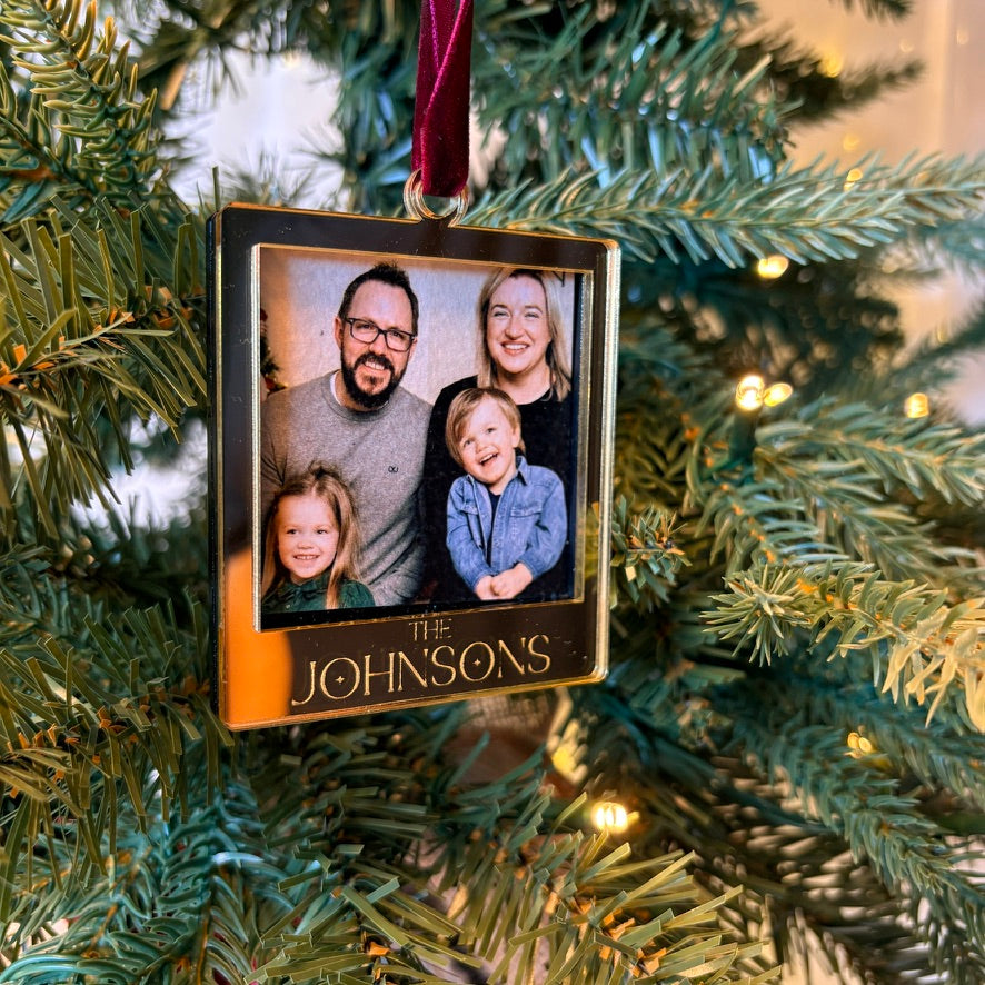 Gold Mirror Photo Frame Christmas Decoration