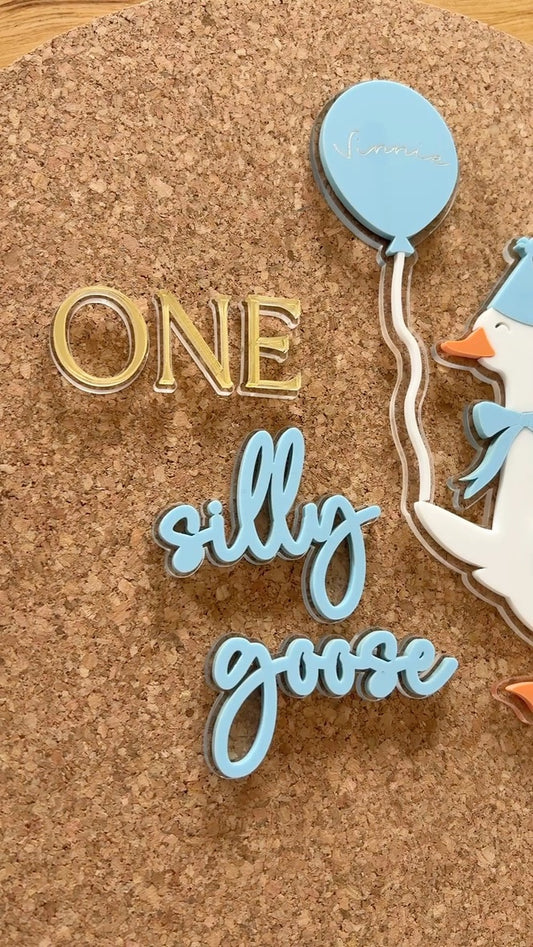 Silly Goose 1st Birthday Cake Topper