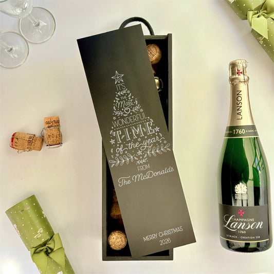 Christmas Wine Box Most Wonderful Time of the Year