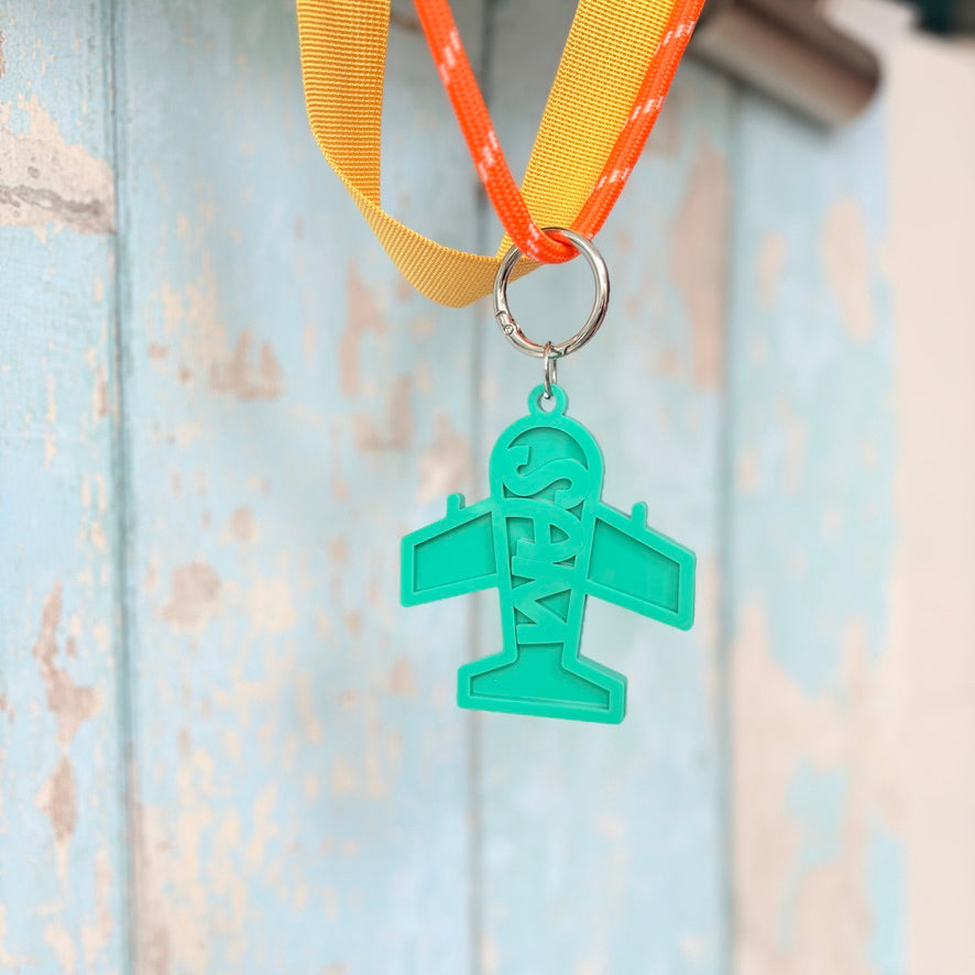 Name Plane Keyring, Custom Aeroplane Acrylic Keychain