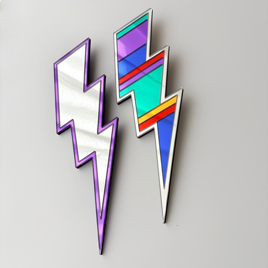Lightning Bolt Rainbow Mirror Wall Art,