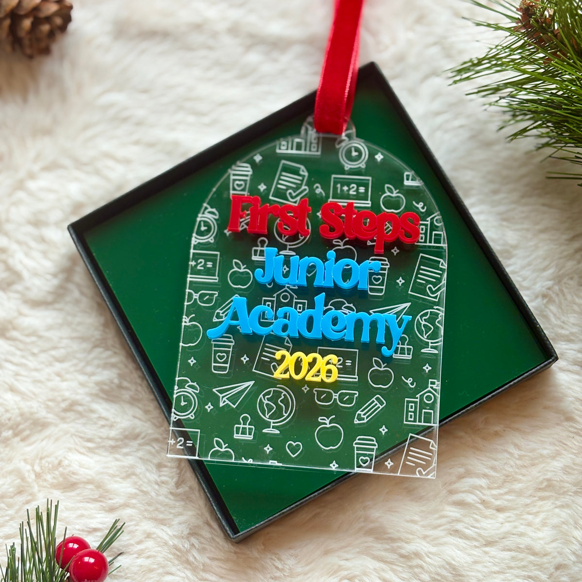 School Name Personalised Christmas Ornament