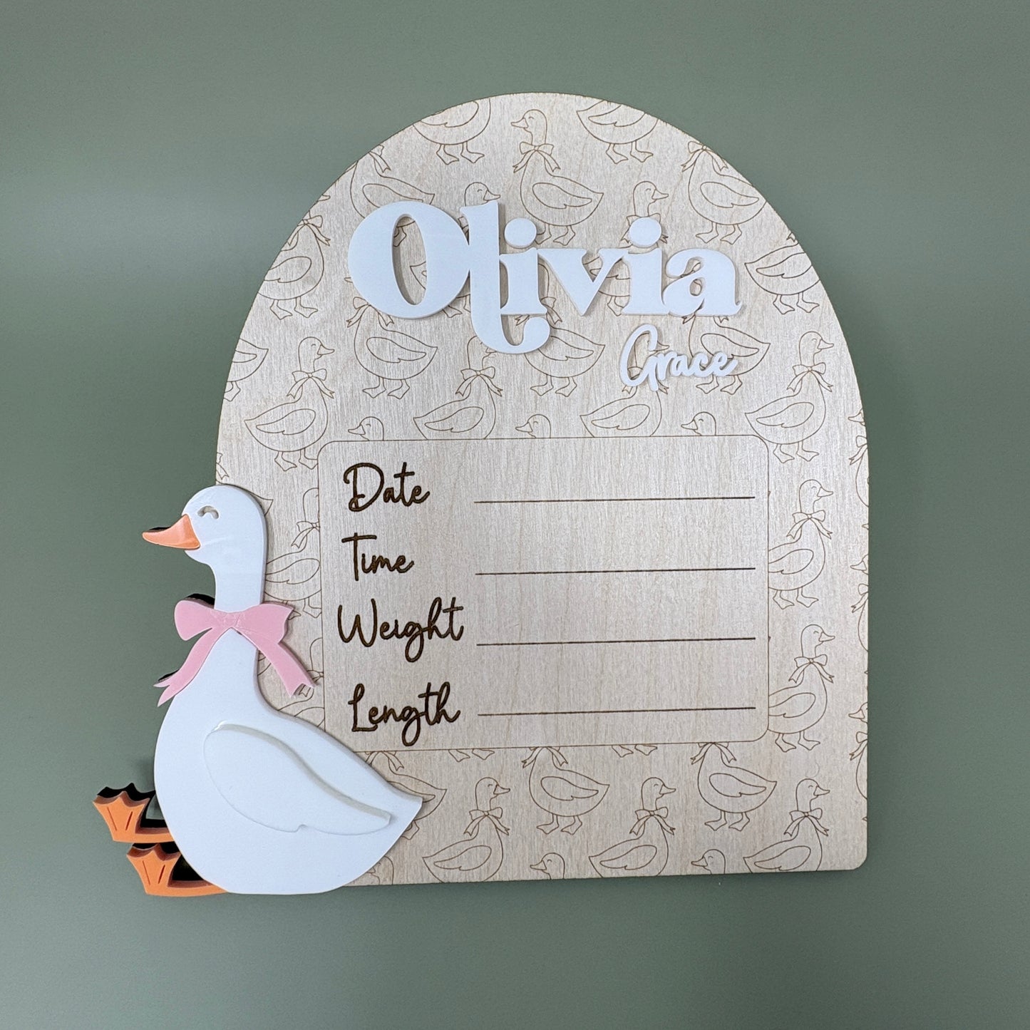 Set of 3 Goose Baby Signs