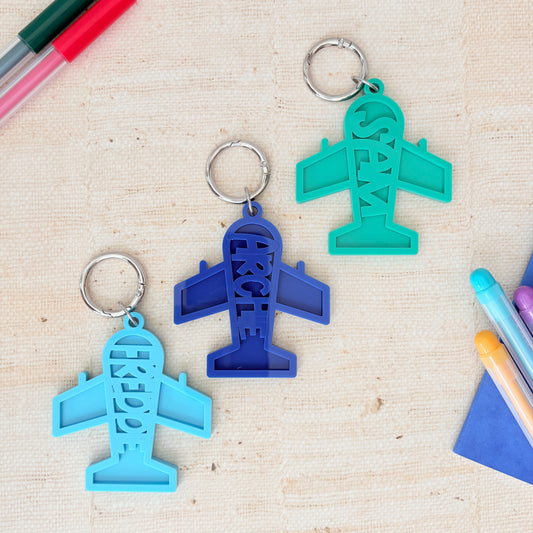 Plane Name Keyring, Custom Aeroplane Acrylic Keychain