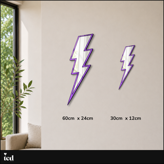 Lightning Bolt Mirrored Wall Art