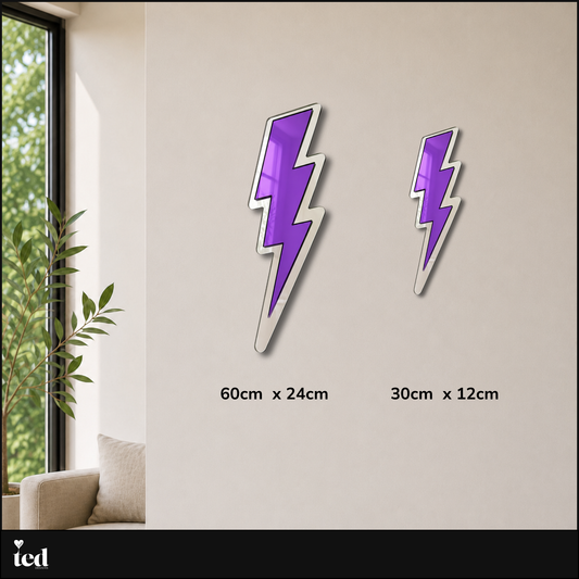 Lightning Bolt Mirrored Wall Art Smooth