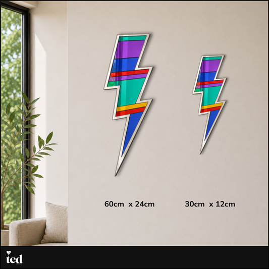 Lightning Bolt Rainbow Mirror Wall Art,