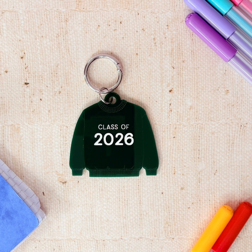 Class Of 2026 Jumper Bag Tag, Backpack Charm Keychain