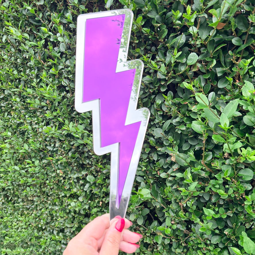 Lightning Bolt Mirrored Wall Art Smooth