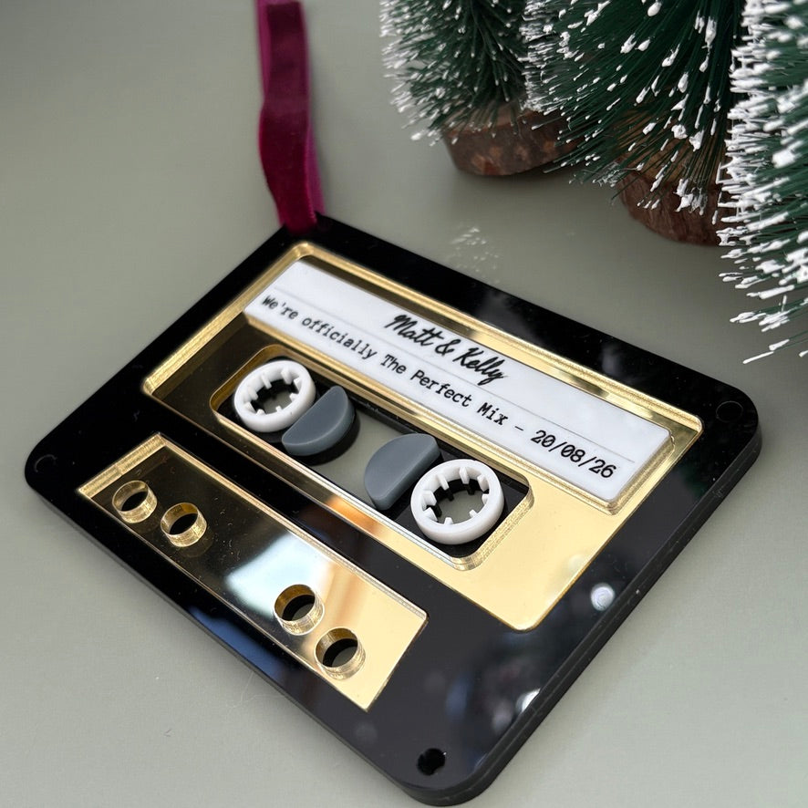 Personalised Cassette Tape Christmas Ornament