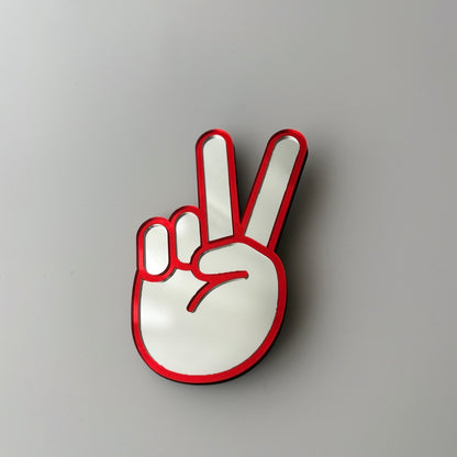 Peace Sign Hand Gesture Mirror Art