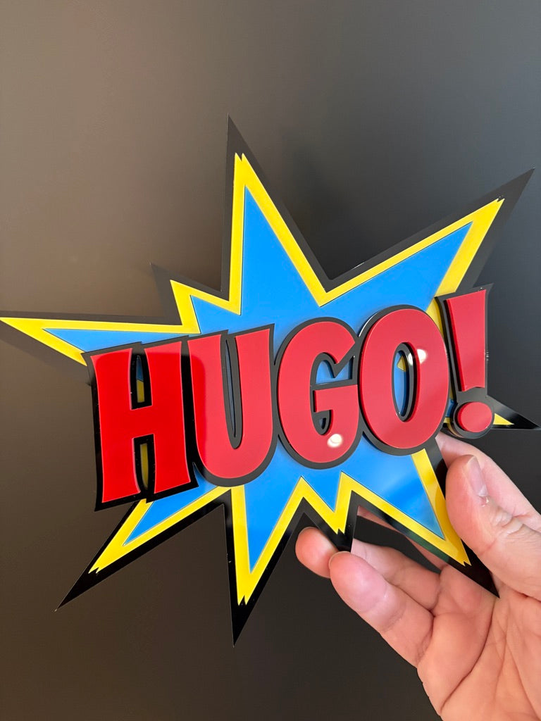 Comic Action Name Sign