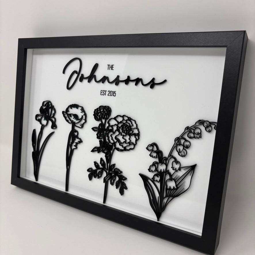 Acrylic Family Birth Flower Frame