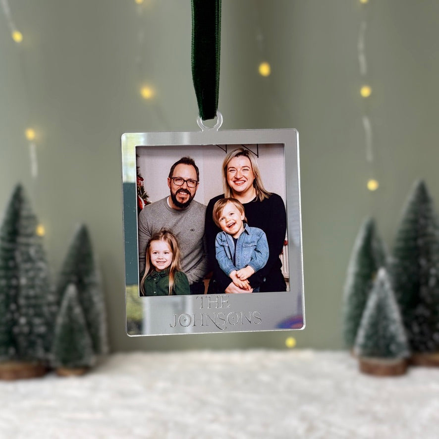 Engraved Mirror Photo Frame, Personalised