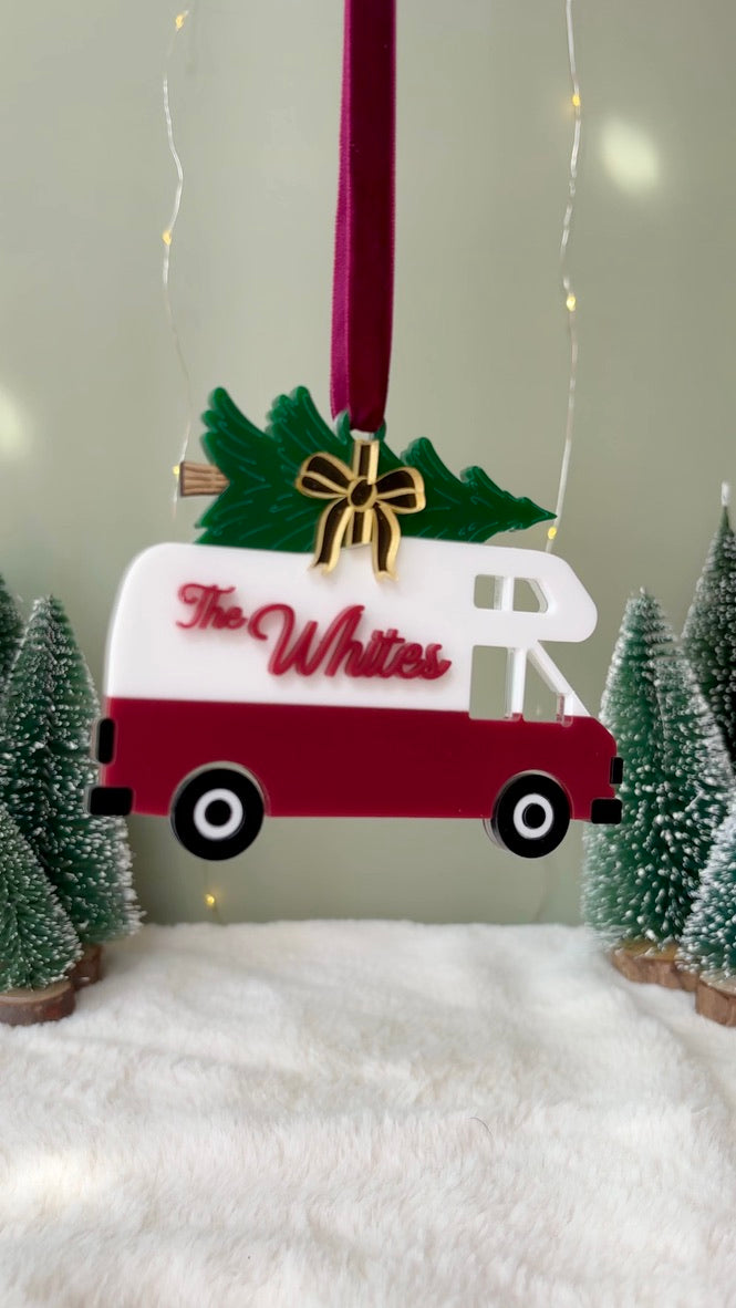 Motorhome Personalised Christmas Decoration