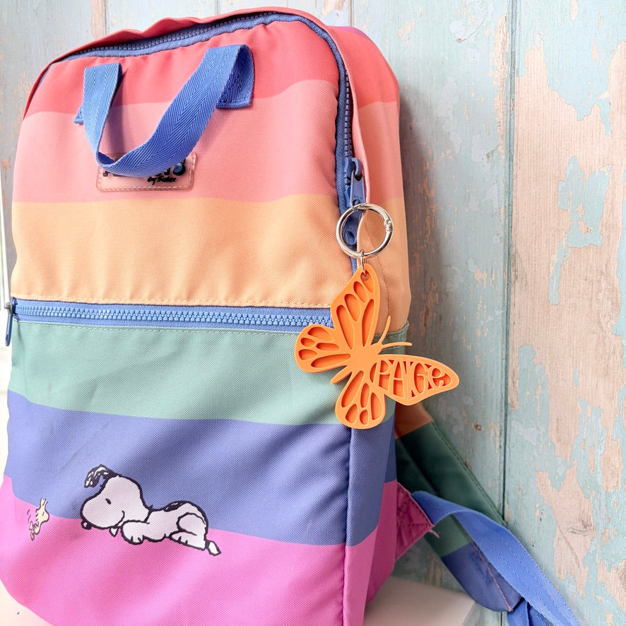Butterfly Name Keyring, Custom Acrylic Bag Charm