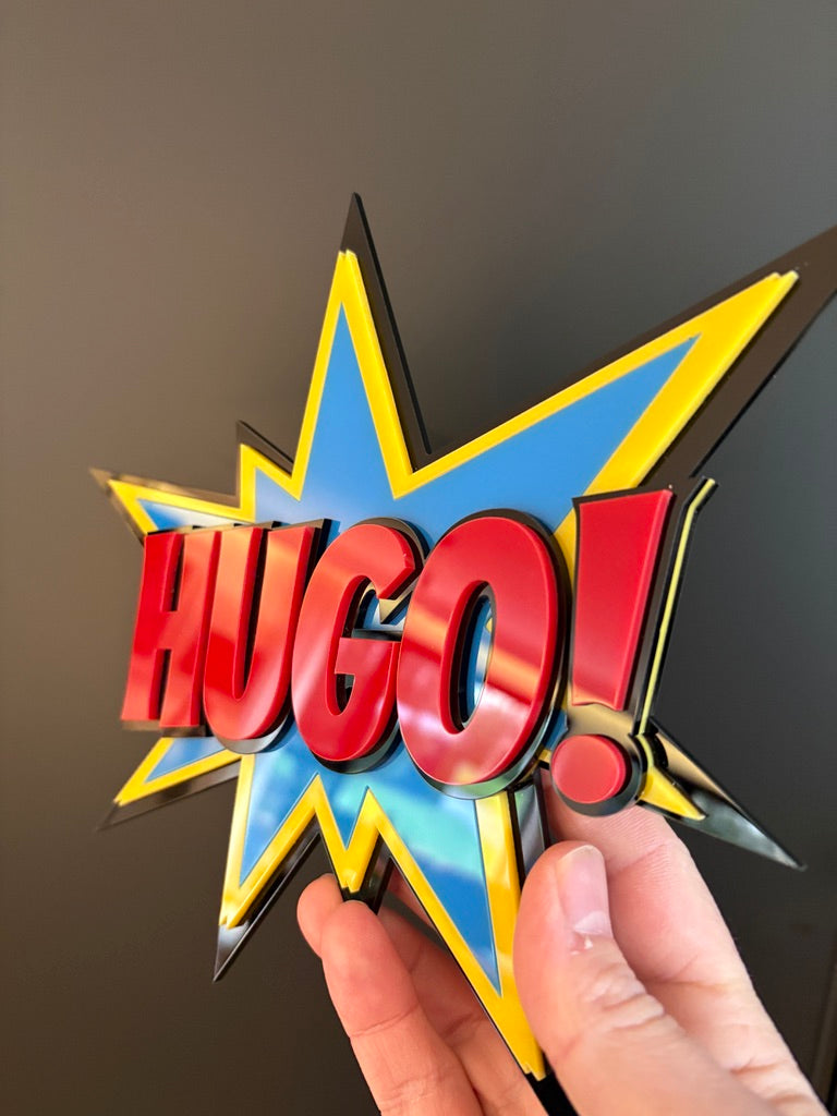 Comic Action Name Sign