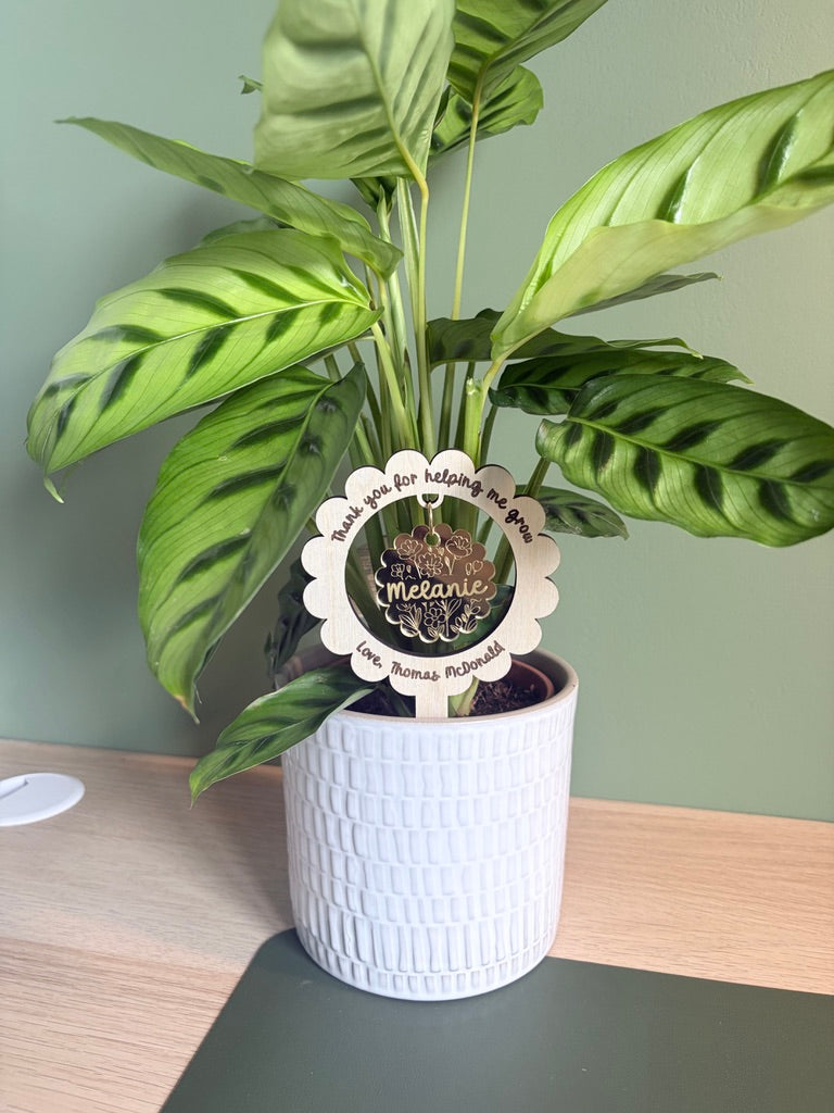 Teacher Plant Stake, Custom Wooden Plant Marker