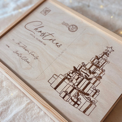 Handmade Personalised Wooden Keepsake Box - Christmas Post