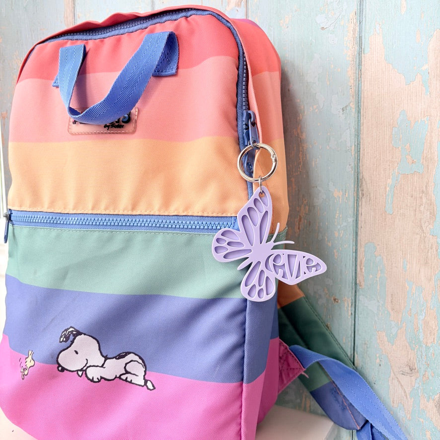 Butterfly Name Keyring, Custom Acrylic Bag Charm