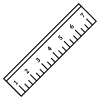 Simple ruler with measurements on a white background