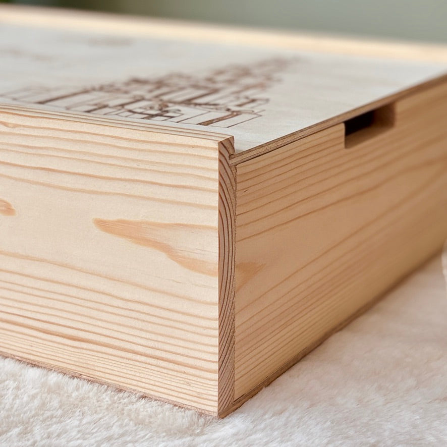 Handmade Personalised Wooden Keepsake Box - Christmas Post