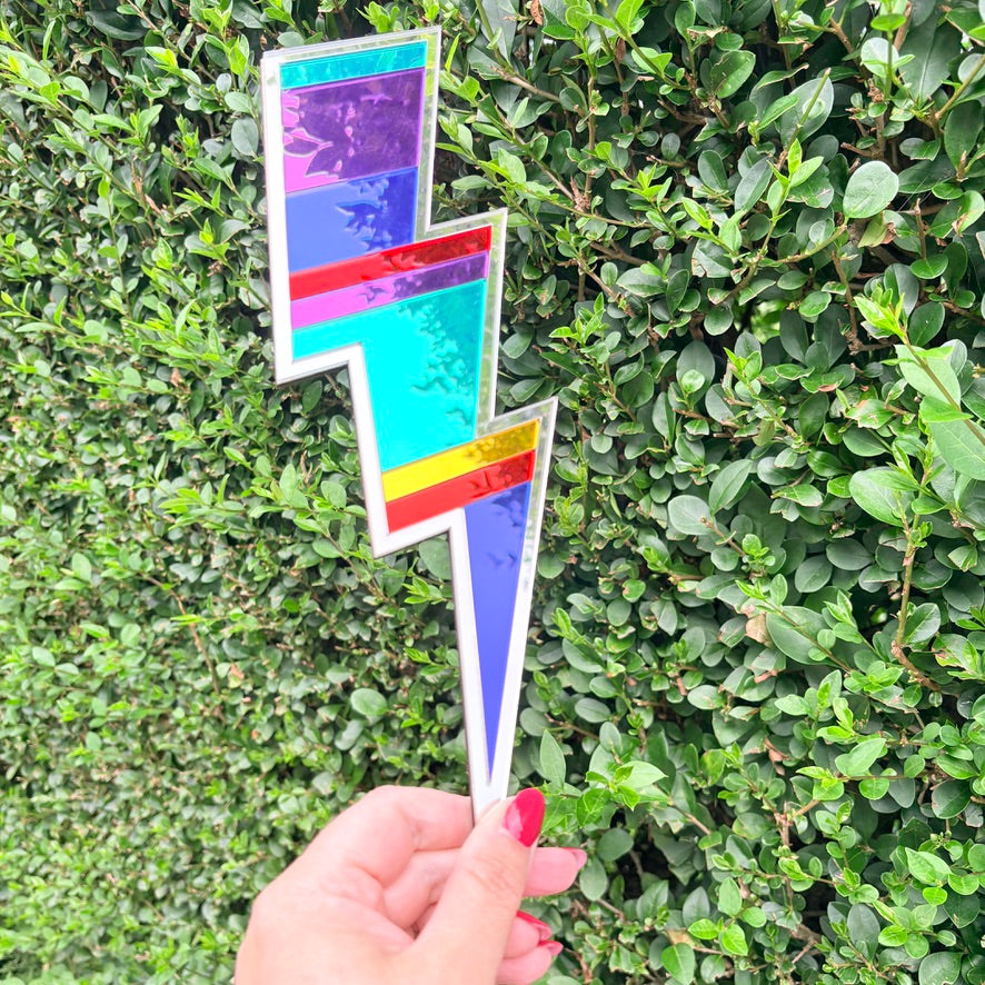 Lightning Bolt Rainbow Mirror Wall Art,