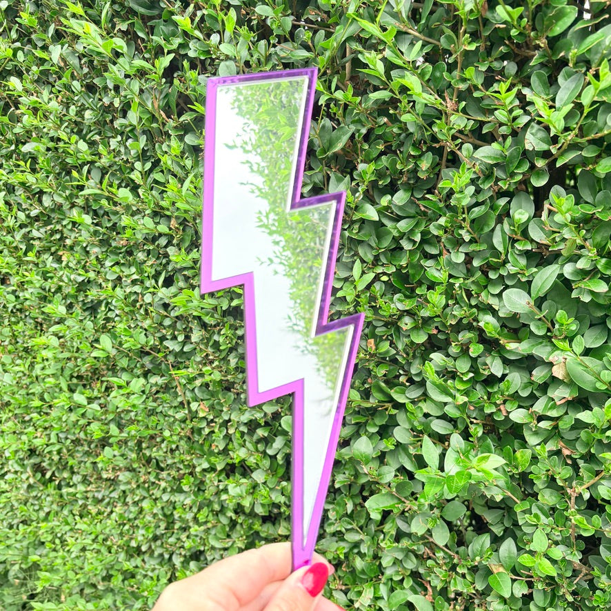Lightning Bolt Mirrored Wall Art