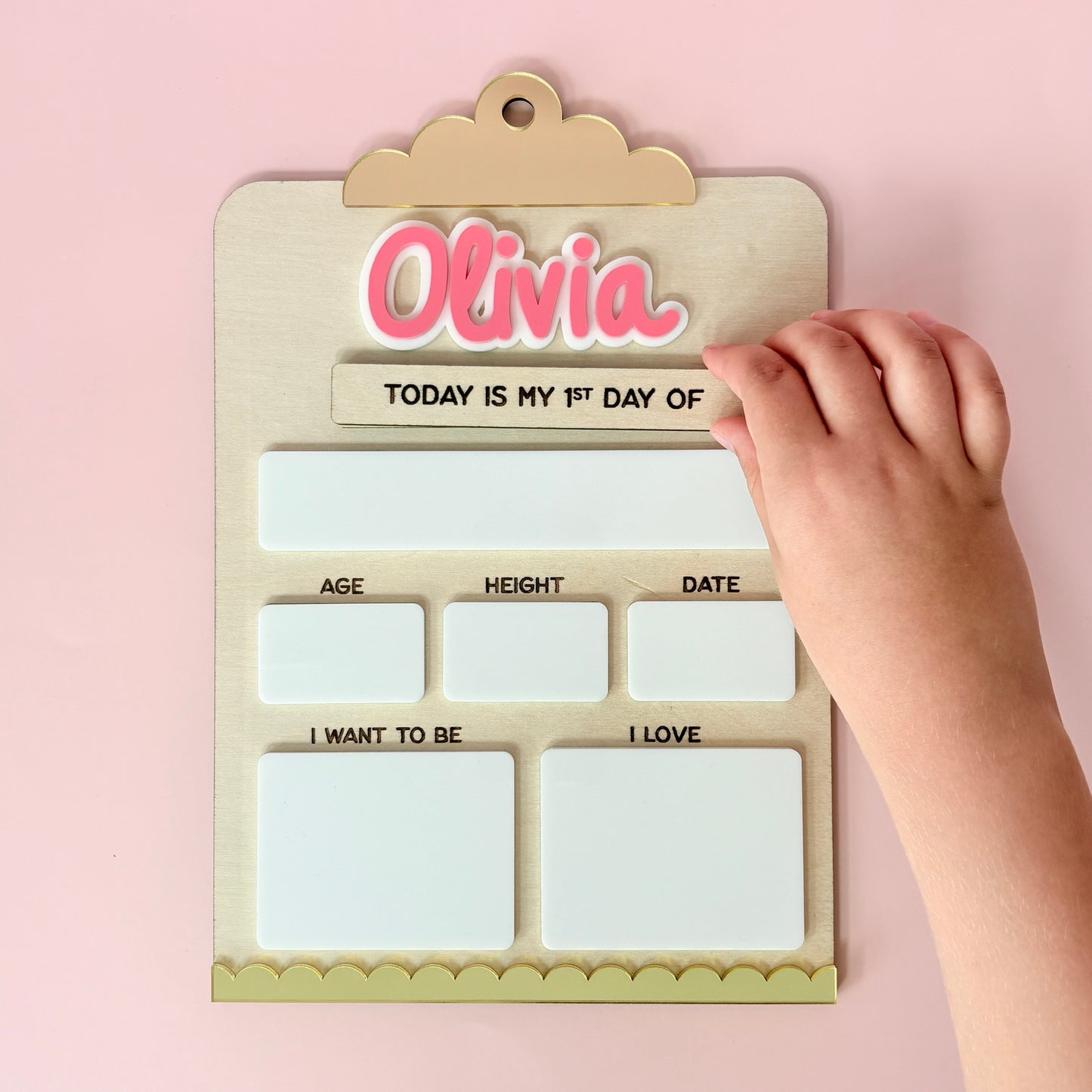 Wooden First & Last Day School Board, Reusable, Kids Photo Prop