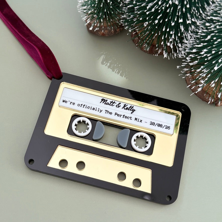 Personalised Cassette Tape Christmas Ornament