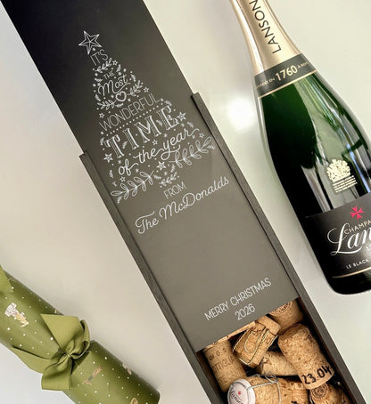 Christmas Wine Box Most Wonderful Time of the Year