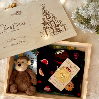 Handmade Personalised Wooden Keepsake Box - Christmas Post
