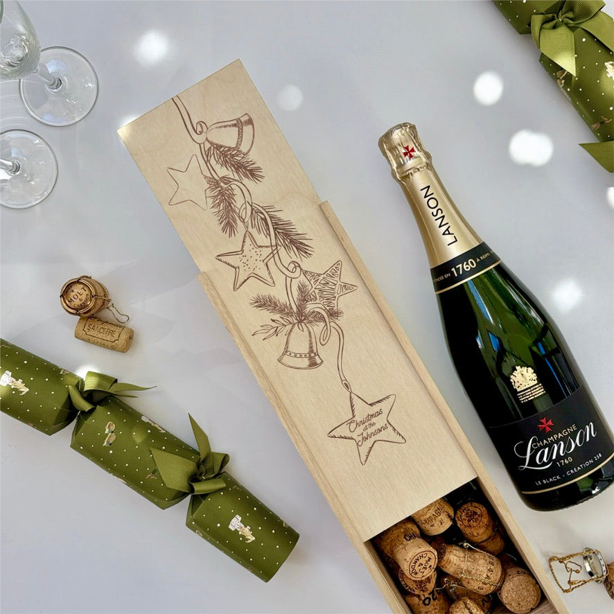 Personalised Wine Box Engraved Family Name