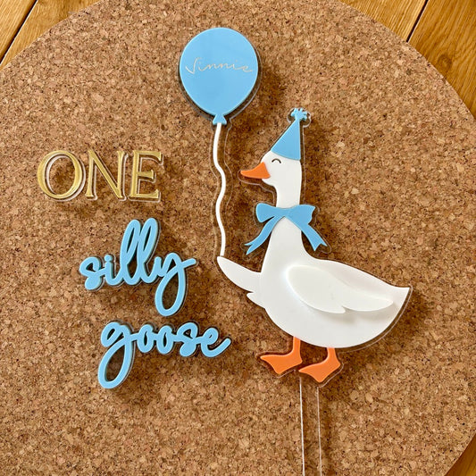 Silly Goose 1st Birthday Cake Topper