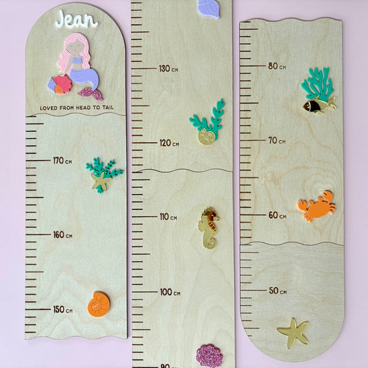 Mermaid Growth Wooden Height Chart