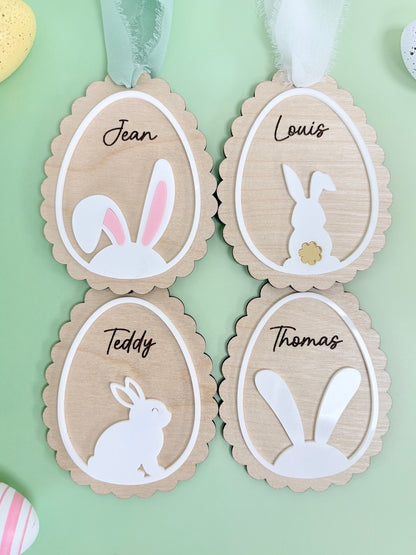 Scalloped Easter Basket Tag Flopped Ear