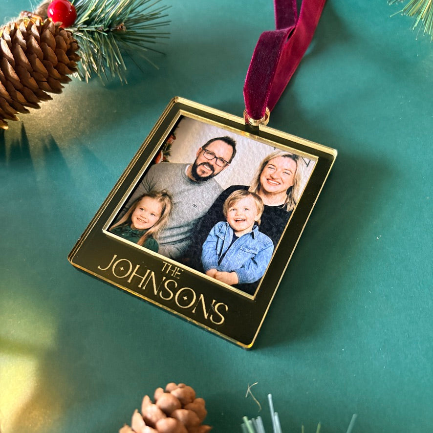 Gold Mirror Photo Frame Christmas Decoration