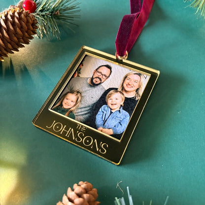 Gold Mirror Photo Frame Christmas Decoration
