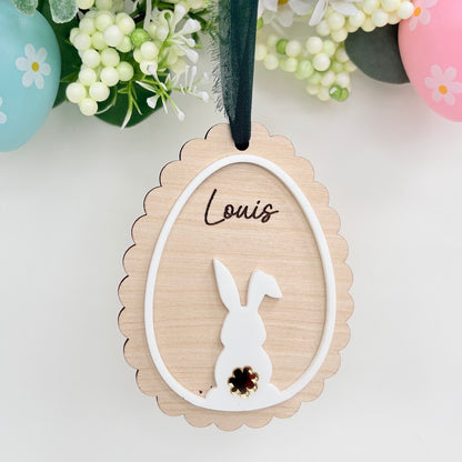 Scalloped Easter Basket Tag Bunny Tail